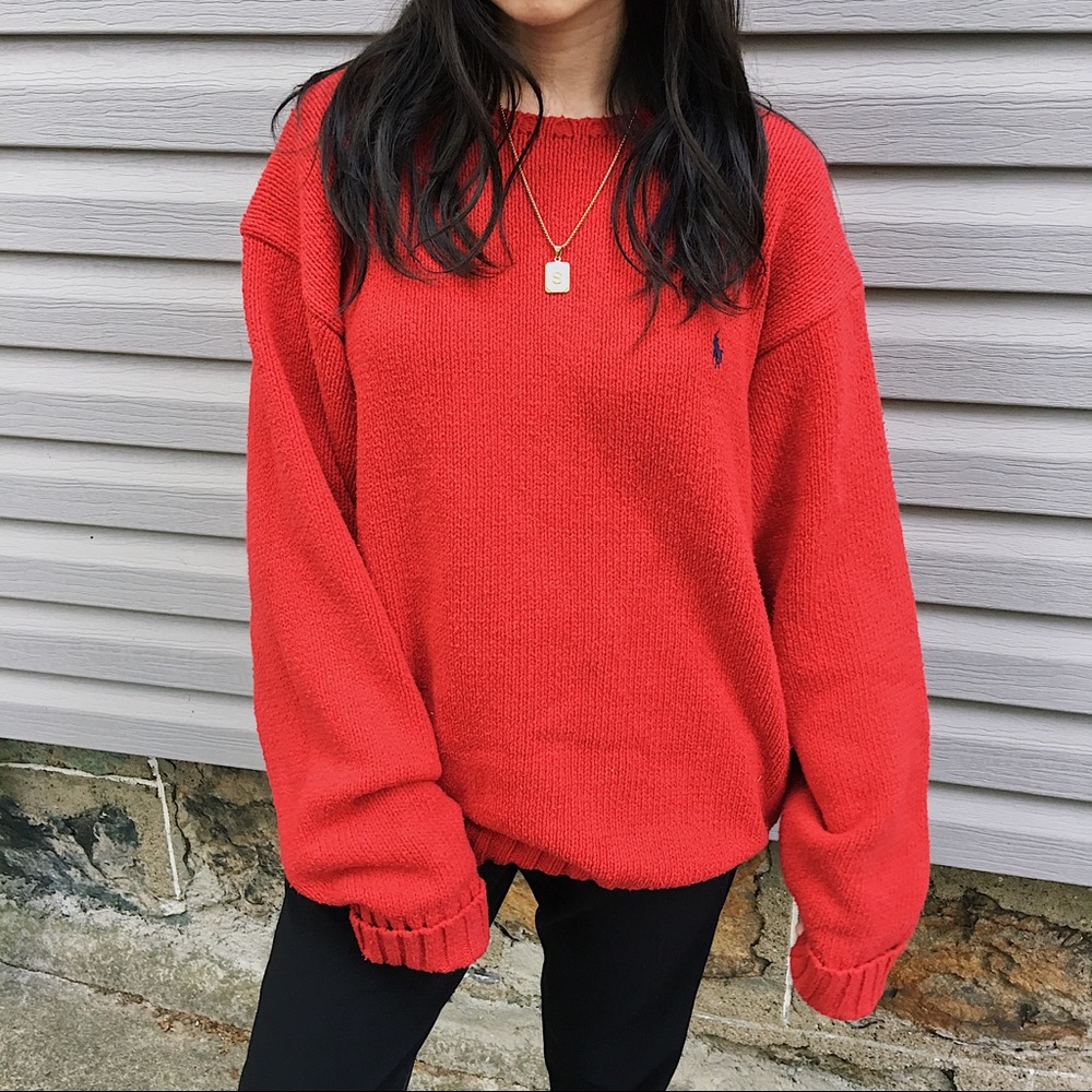 Vintage POLO Oversized Knit Crewneck Sweater
